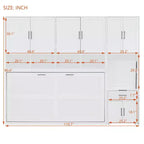 Lit escamotable double avec tiroirs et bureau, cadre de lit mural avec armoire de rangement et étagères, lit escamotable double pour bureau à domicile
