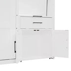Lit escamotable double avec tiroirs et bureau, cadre de lit mural avec armoire de rangement et étagères, lit escamotable double pour bureau à domicile