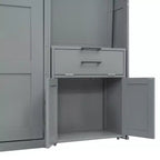 Lit escamotable double avec tiroirs et bureau, cadre de lit mural avec armoire de rangement et étagères, lit escamotable double pour bureau à domicile