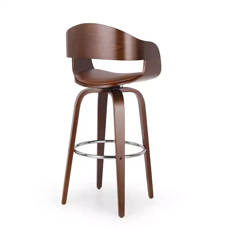 Okak 30 tabourets de bar modernes hauteur comptoir 1 PC, tabourets de comptoir pivotants en forme de coquille avec accoudoir pour la maison, le pub, l'îlot de cuisine