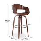 Okak 30 tabourets de bar modernes hauteur comptoir 1 PC, tabourets de comptoir pivotants en forme de coquille avec accoudoir pour la maison, le pub, l'îlot de cuisine