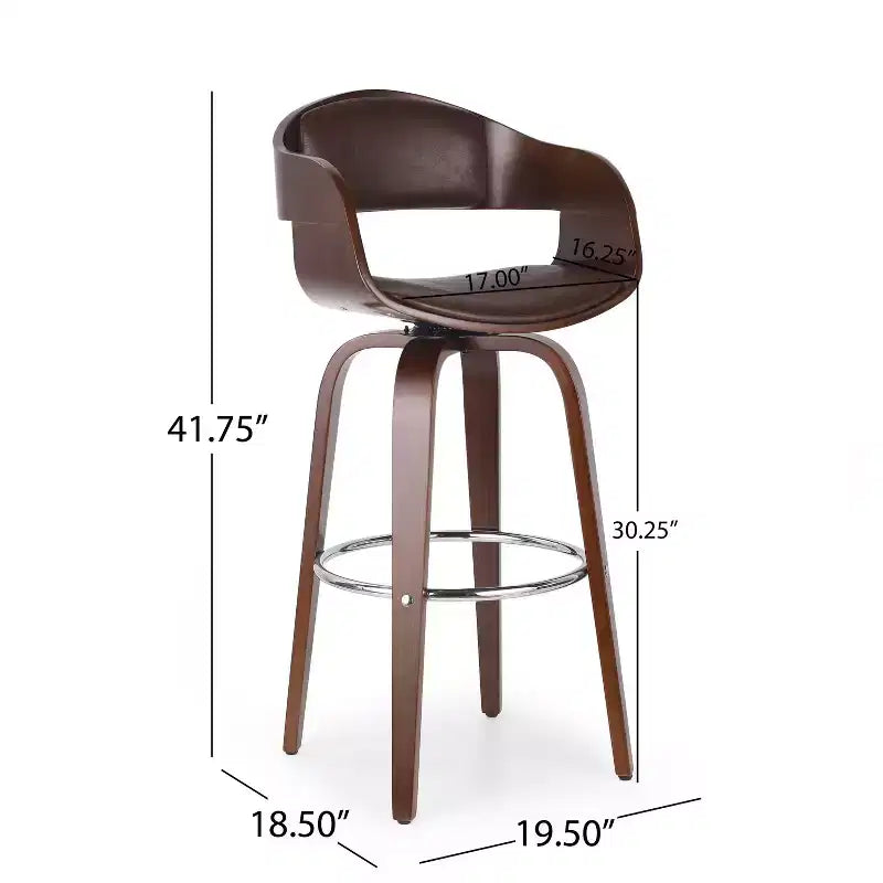 Okak 30 tabourets de bar modernes hauteur comptoir 1 PC, tabourets de comptoir pivotants en forme de coquille avec accoudoir pour la maison, le pub, l'îlot de cuisine