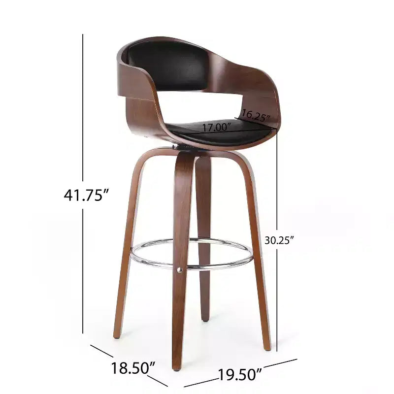 Okak 30 tabourets de bar modernes hauteur comptoir 1 PC, tabourets de comptoir pivotants en forme de coquille avec accoudoir pour la maison, le pub, l'îlot de cuisine