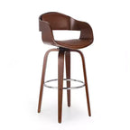Okak 30 tabourets de bar modernes hauteur comptoir 1 PC, tabourets de comptoir pivotants en forme de coquille avec accoudoir pour la maison, le pub, l'îlot de cuisine