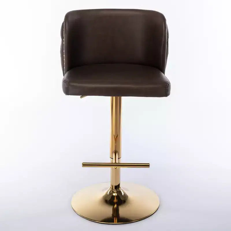 Tabourets de bar pivotants Okak avec hauteur d'assise réglable, lot de 2, tabourets de bar à hauteur de comptoir rembourrés avec dossier capitonné pour pub à domicile