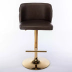 Tabourets de bar pivotants Okak avec hauteur d'assise réglable, lot de 2, tabourets de bar à hauteur de comptoir rembourrés avec dossier capitonné pour pub à domicile