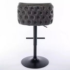 Tabourets de bar pivotants Okak avec hauteur d'assise réglable, lot de 2, tabourets de bar à hauteur de comptoir rembourrés avec dossier capitonné pour pub à domicile