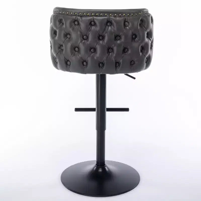 Tabourets de bar pivotants Okak avec hauteur d'assise réglable, lot de 2, tabourets de bar à hauteur de comptoir rembourrés avec dossier capitonné pour pub à domicile