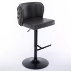 Tabourets de bar pivotants Okak avec hauteur d'assise réglable, lot de 2, tabourets de bar à hauteur de comptoir rembourrés avec dossier capitonné pour pub à domicile