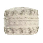 HomeRoots Pouf Ottomane Rayé Coton et Laine Ivoire et Naturel 18