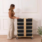 Tour de rangement mobile à 20 compartiments ECR4Kids et 20 bacs de rangement, 5x4, Meubles pour enfants