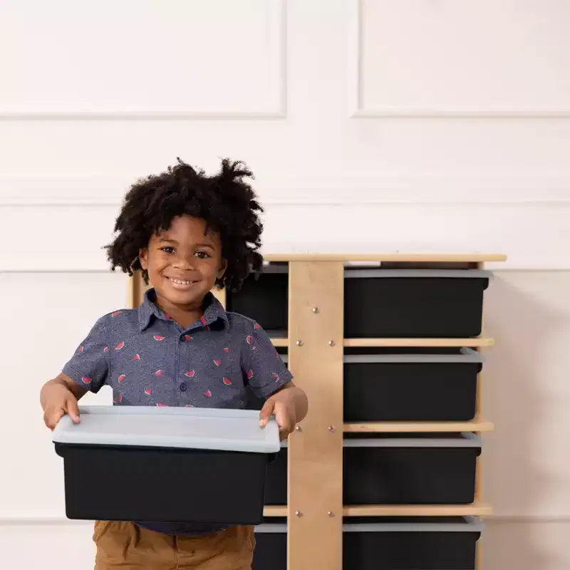 Tour de rangement mobile à 20 compartiments ECR4Kids et 20 bacs de rangement, 5x4, Meubles pour enfants