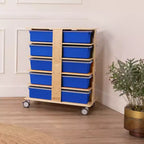 Tour de rangement mobile à 20 compartiments ECR4Kids et 20 bacs de rangement, 5x4, Meubles pour enfants