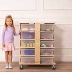 Tour de rangement mobile à 20 compartiments ECR4Kids et 20 bacs de rangement, 5x4, Meubles pour enfants