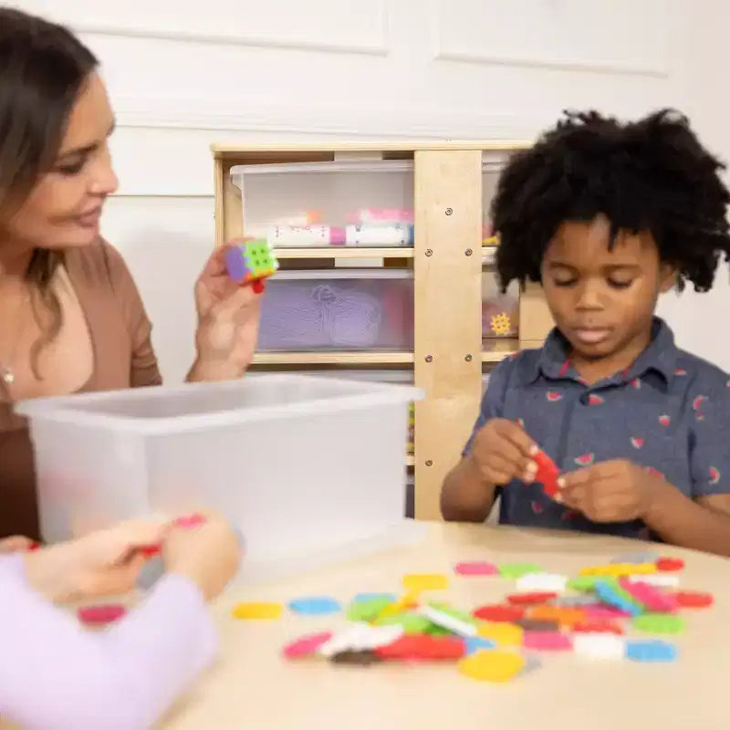 Tour de rangement mobile à 20 compartiments ECR4Kids et 20 bacs de rangement, 5x4, Meubles pour enfants