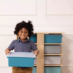 Tour de rangement mobile à 20 compartiments ECR4Kids et 20 bacs de rangement, 5x4, Meubles pour enfants