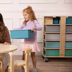 Tour de rangement mobile à 20 compartiments ECR4Kids et 20 bacs de rangement, 5x4, Meubles pour enfants