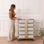 Tour de rangement mobile à 20 compartiments ECR4Kids et 20 bacs de rangement, 5x4, Meubles pour enfants