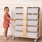 Tour de rangement mobile à 20 compartiments ECR4Kids et 20 bacs de rangement, 5x4, Meubles pour enfants