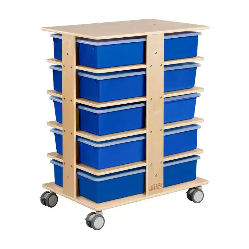 Tour de rangement mobile à 20 compartiments ECR4Kids et 20 bacs de rangement, 5x4, Meubles pour enfants