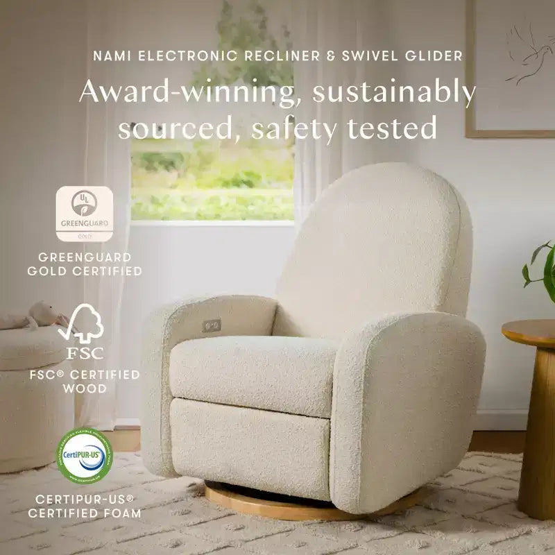 Fauteuil inclinable et pivotant Nami de Babyletto avec port USB