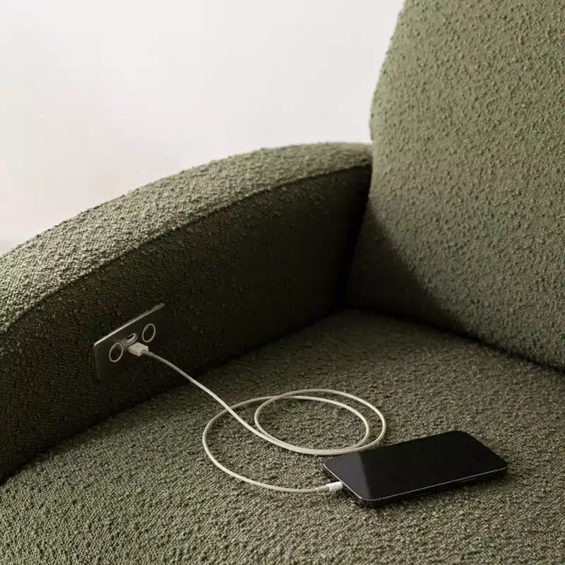 Fauteuil inclinable et pivotant Nami de Babyletto avec port USB
