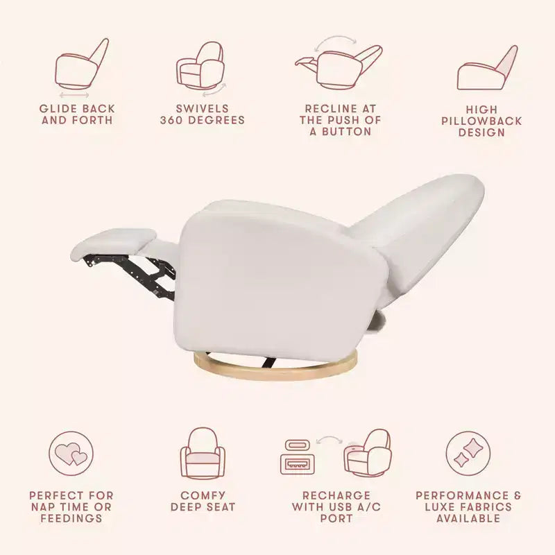 Fauteuil inclinable et pivotant Nami de Babyletto avec port USB