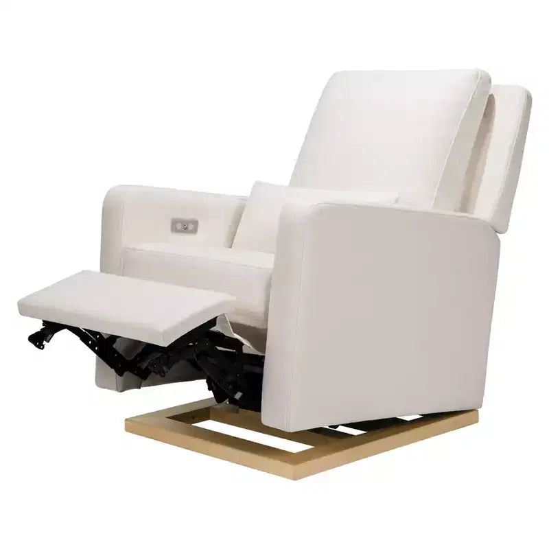 Fauteuil inclinable et planeur électronique Babyletto Sigi avec port USB | Base en bois clair