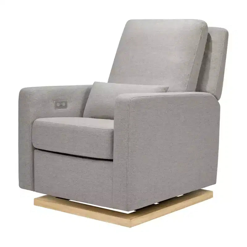 Fauteuil inclinable et planeur électronique Babyletto Sigi avec port USB | Base en bois clair