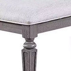 Banc de salle à manger Royal Hampton avec pieds tournés, bois gris et tissu de 64 pouces