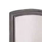 Miroir de commode Royal Hampton, cadre en pin gris, détails sculptés rustiques 36x42