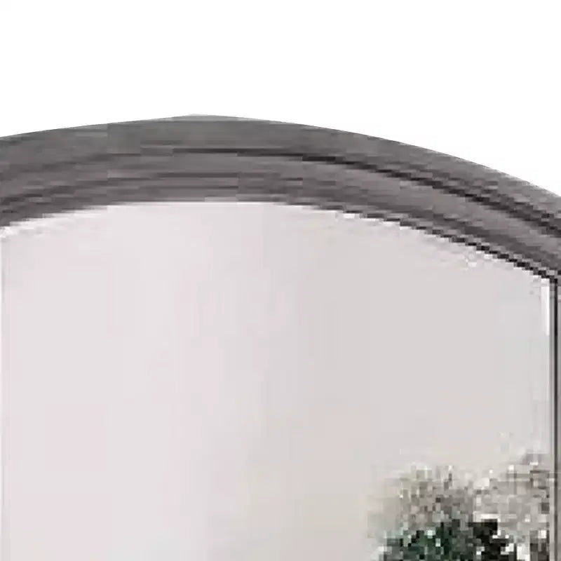 Miroir de commode Royal Hampton, cadre en pin gris, détails sculptés rustiques 36x42