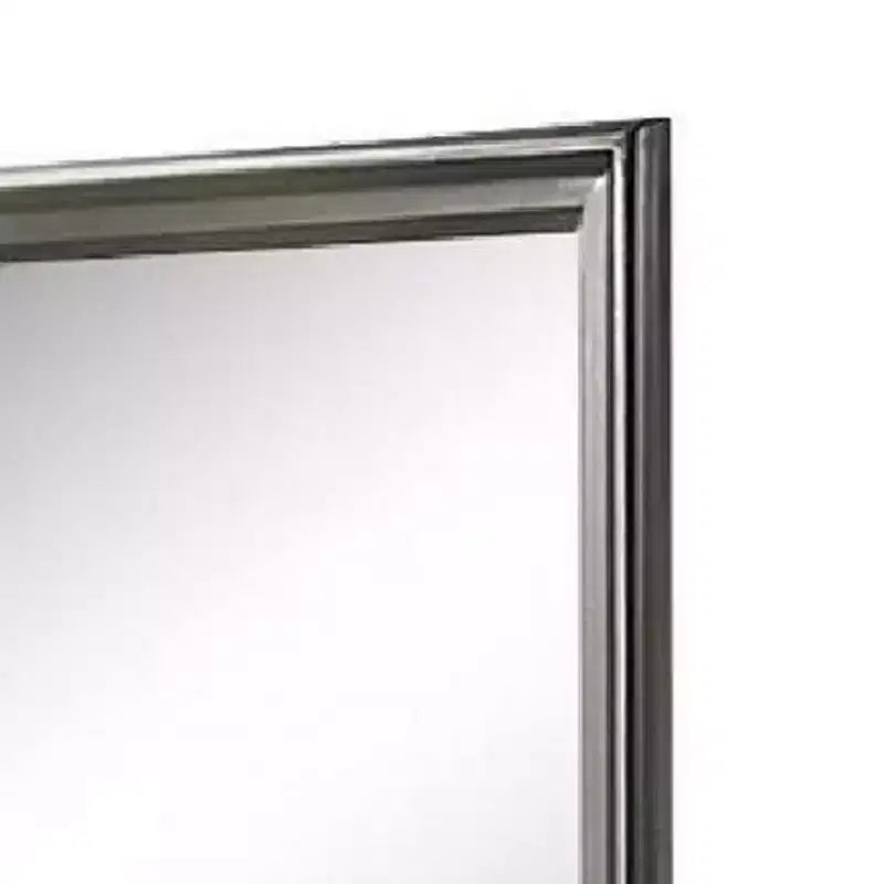 Miroir de commode Royal Hampton, gris foncé, cadre en bois massif carré de 96,5 cm