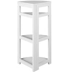 HomeStock 65 po de hauteur, en MDF blanc (panneau de fibres à densité moyenne), 4 étagères à niveaux pour livres