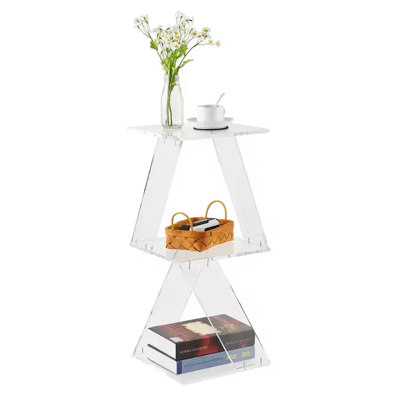 Étagère à livres en acrylique à 3 niveaux en forme d'arbre, étagère murale transparente, étagère polyvalente pour salon, salle de bain, organisateur de présentation de bureau