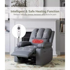 Fauteuil inclinable manuel surdimensionné avec vibrations apaisantes et chaleur lombaire, fauteuil large avec porte-gobelets pour le salon