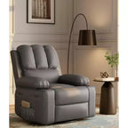 Fauteuil inclinable manuel surdimensionné avec vibrations apaisantes et chaleur lombaire, fauteuil large avec porte-gobelets pour le salon
