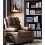 Fauteuil inclinable manuel surdimensionné avec vibrations apaisantes et chaleur lombaire, fauteuil large avec porte-gobelets pour le salon