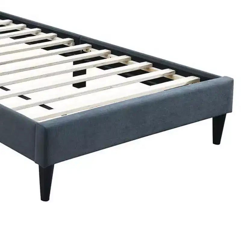Lit jumeau Royal Hampton, revêtement en lin gris anthracite touffeté couleur biscuit doux