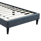 Lit jumeau Royal Hampton, revêtement en lin gris anthracite touffeté couleur biscuit doux