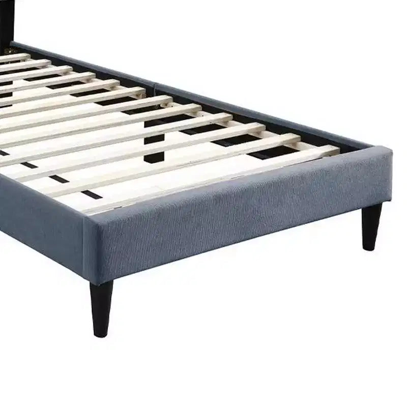 Lit double Royal Hampton, revêtement en lin gris anthracite doux capitonné