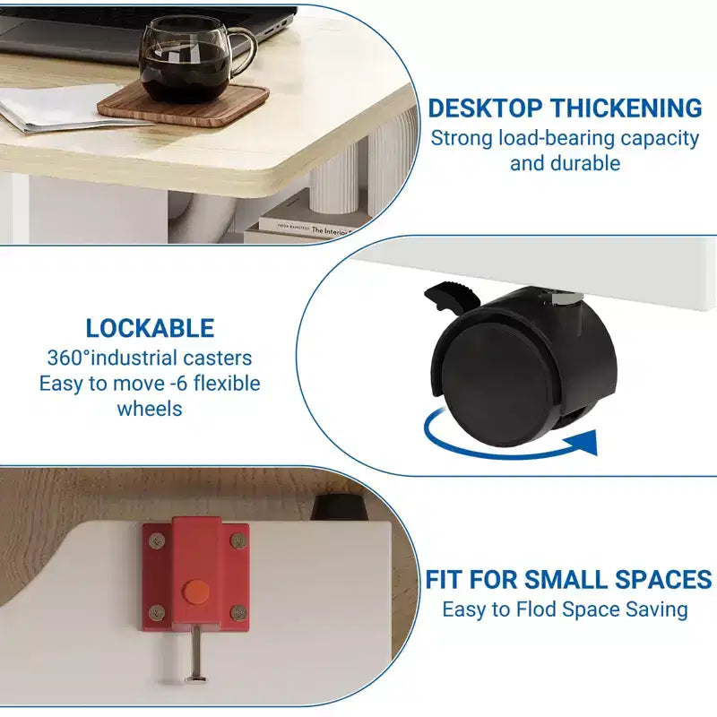 Table à manger pliante GustoWave peu encombrante avec rangement à 2 niveaux - Extensible, rectangulaire, pour la cuisine ou le bureau
