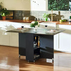 Table à manger pliante GustoWave peu encombrante avec rangement à 2 niveaux - Extensible, rectangulaire, pour la cuisine ou le bureau