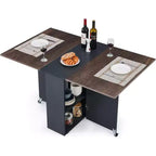 Table à manger pliante GustoWave peu encombrante avec rangement à 2 niveaux - Extensible, rectangulaire, pour la cuisine ou le bureau