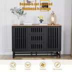 Meuble de rangement à lattes et rayures moderne Rosina de GDFStudio