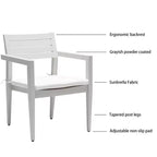 Lot de 4 chaises de salle à manger, tabourets de salle à manger d'extérieur en aluminium, pieds coniques, convient pour les cours, les balcons et les jardins