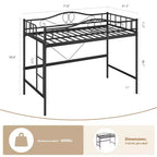 Lit mezzanine jumeau COZONY avec échelle réglable, cadre en métal robuste de 180 kg, rambarde de sécurité