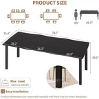 Table à manger avec bord irrégulier ondulé, plateau en MDF de 15 mm d'épaisseur et cadre en métal, pour cuisine, marbre