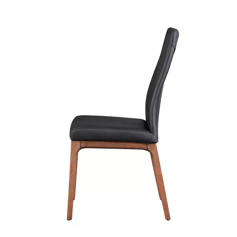 Chintaly, Chaise latérale rembourrée avec dossier à contour moderne et base en bois massif - 2 par boîte