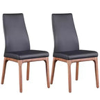 Chintaly, Chaise latérale rembourrée avec dossier à contour moderne et base en bois massif - 2 par boîte